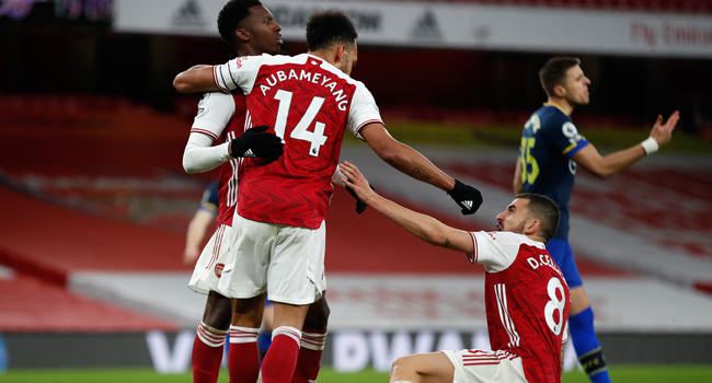 Aubameyang ends Premier League goal drought at Emirates Stadium