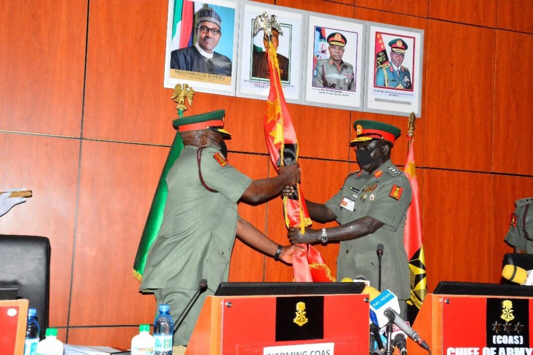 Buratai Officially Hands Over To New COAS, General Ibrahim Attahiru