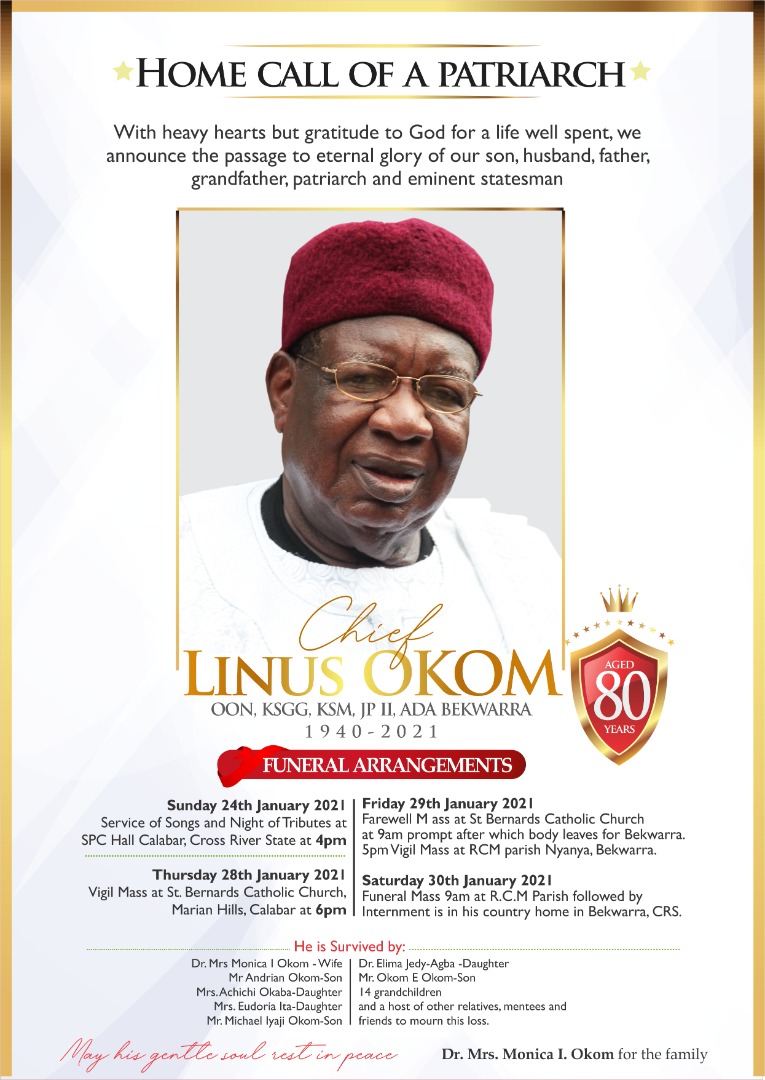 CHIEF LINUS EMONSHE OKOM, OON – A TRIBUTE