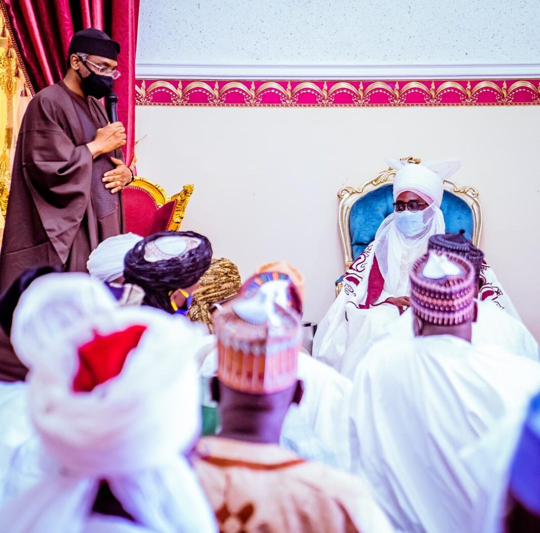 Gbajabiamila visits Zazzau emir, condoles with monarch over death of princes