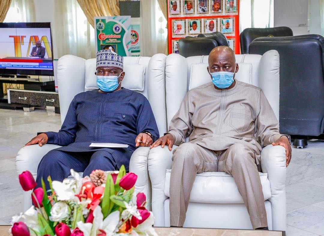 GOVERNOR LALONG MEETS AMB. MARTIN ADAMU JNR(photos)