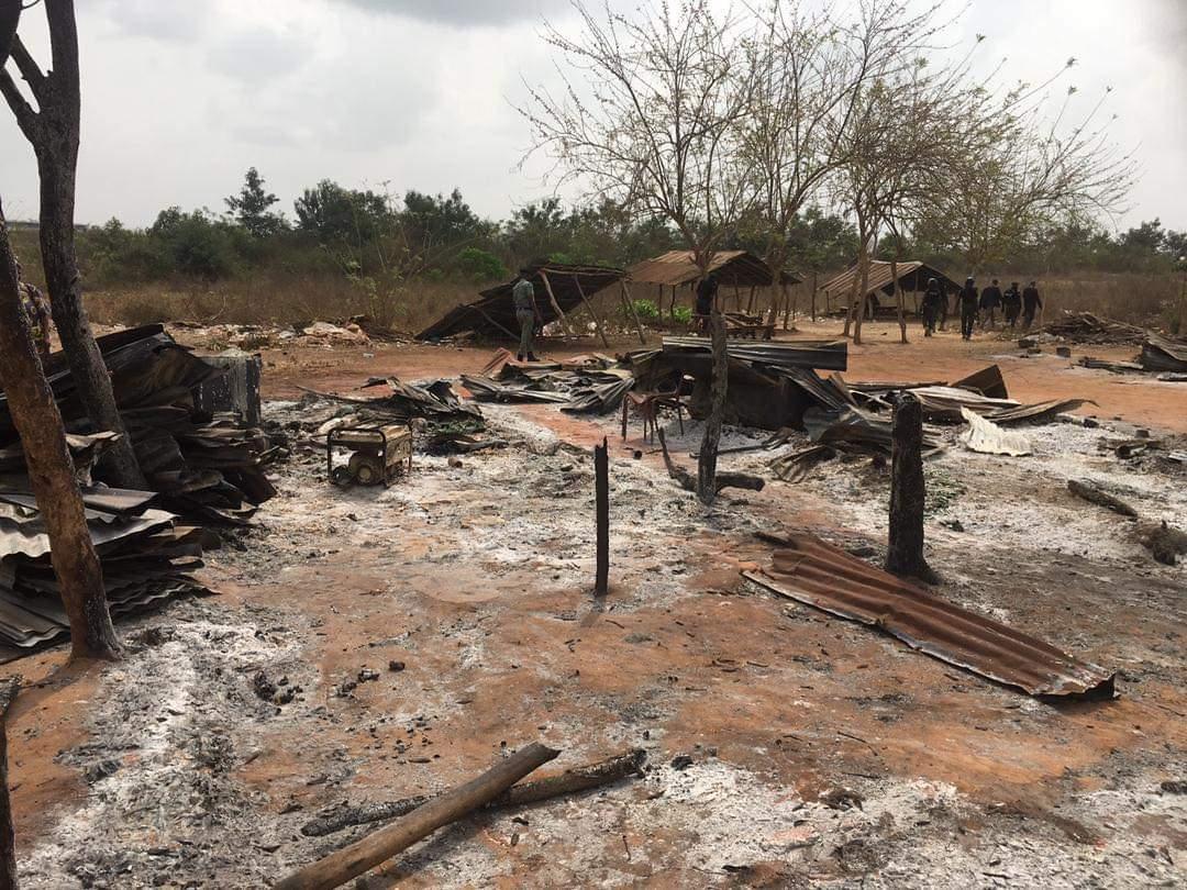 PHOTOS: One dead as Sunday Igboho allegedly burns Fulani settlement in Ogun