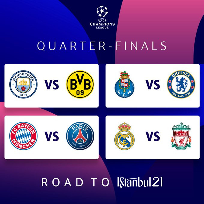 UCL Quarter final draw: Real Madrid vs Liverpool,  Bayern Munich Vs PSG