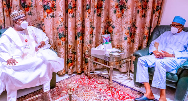 Buhari Meets New Chairman Of NDLEA, Brigadier-General Buba Marwa