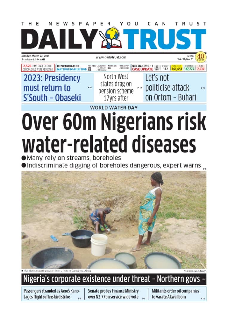 Today’s Major Nigerian Newspapers’ Cover Stories 22-March -2021