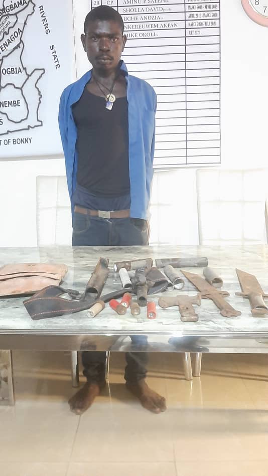 Bayelsa Police arrest notorious Gunrunner.