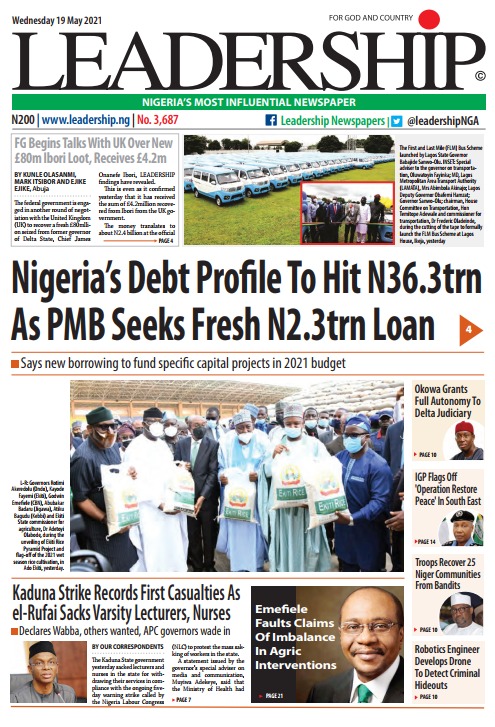 Today’s Major Nigerian Newspapers’ Covers Stories-19-05-2021