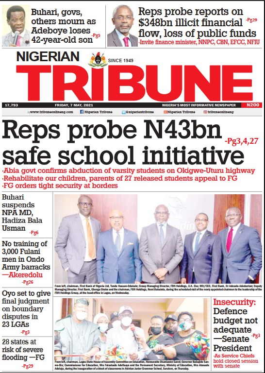 Today’s Major Nigerian Newspapers’ Cover Stories-07-05-2021