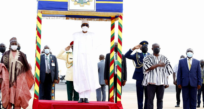 Buhari Arrives In Ghana For ECOWAS Summit