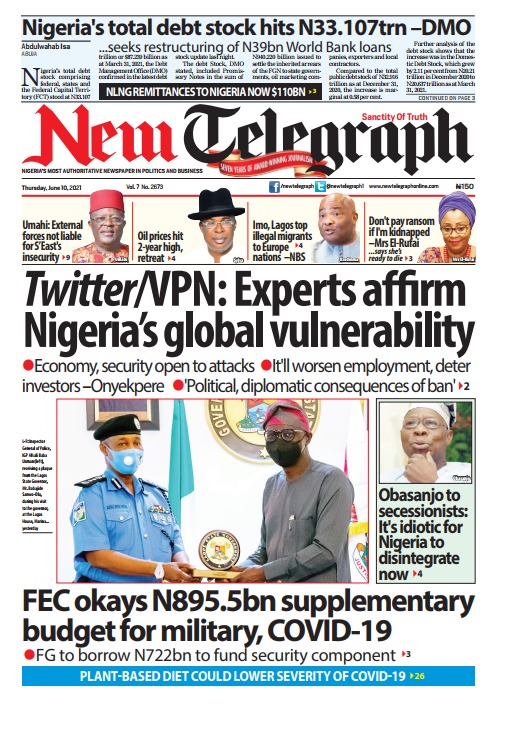 Today’s Major Nigerian Newspapers’ Cover Stories-10-06-2021