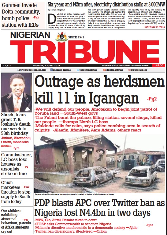 Today’s Major Nigerian Newspapers’ Cover Stories-07-06-2021