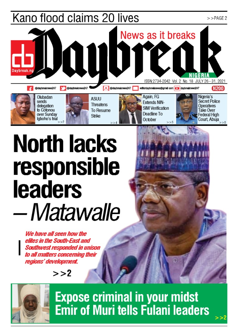 Daybreak newspaper 26-7-2021