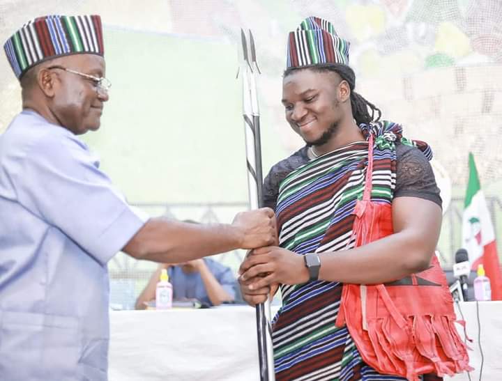 Gov Ortom decorates Francis Atela youth ambassador