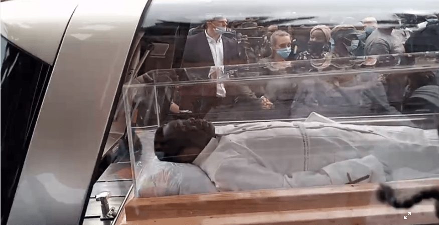 PHOTO: TB Joshua’s corpse arrives SCOAN for lying-in-state