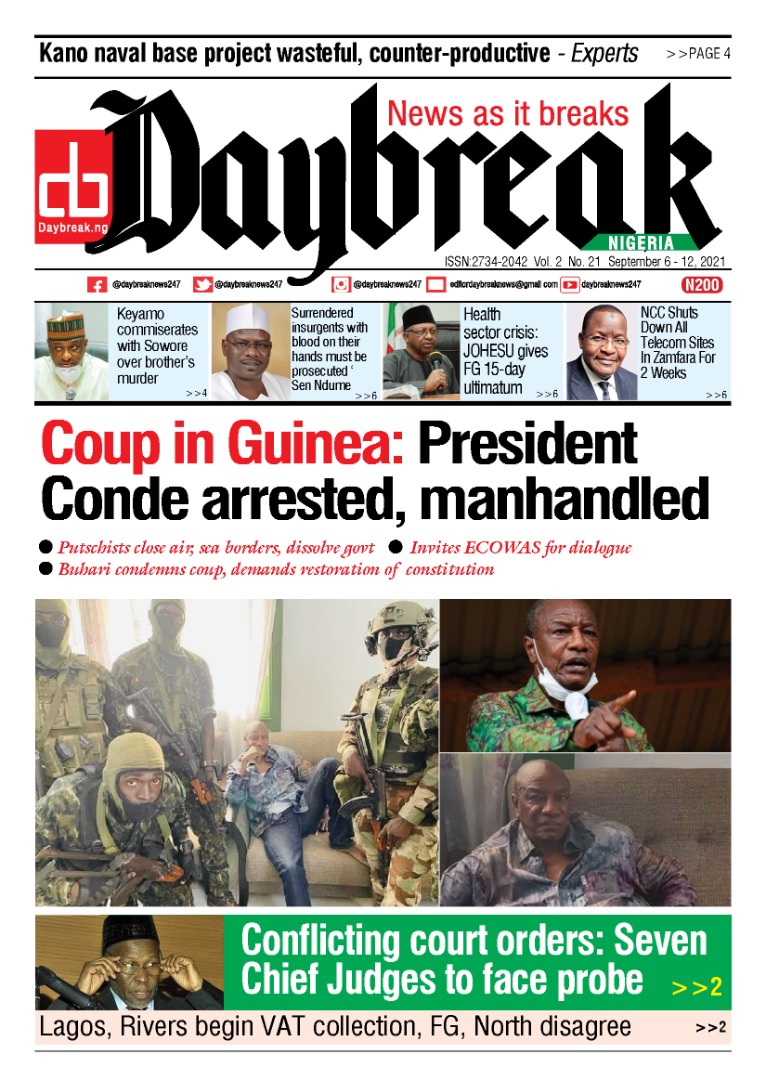 Today’s Major Nigerian Newspapers Cover Stories-06-09-2021