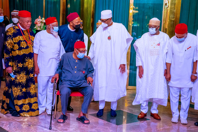 Your demand for Kanu’s release is heavy but I will consider it – Buhari tells Igbo leaders Your demand for Kanu’s release is heavy but I will consider it – Buhari tells Igbo leaders