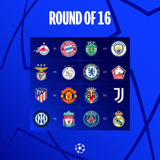 UCL Last-16 Draw: Atletico Madrid To Play Man Utd As PSG Draw Real Madrid