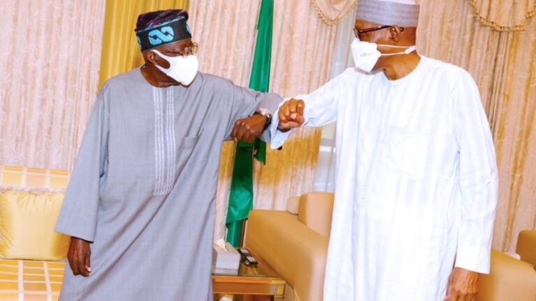 President Buhari meets Tinubu in Aso Villa