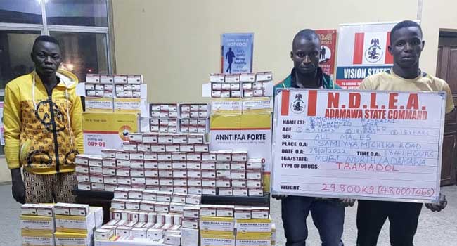 NDLEA Arrests Three Transborder Traffickers With 48,000 Tablets Of Tramadol