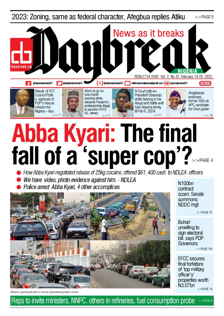 Daybreaknewspaper front page