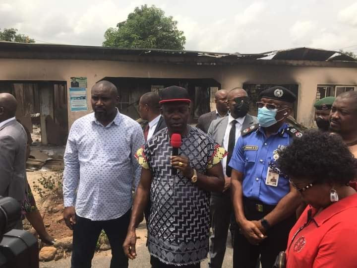 Gov Soludo Visits Burnt Nnewi South LGA Secretariat