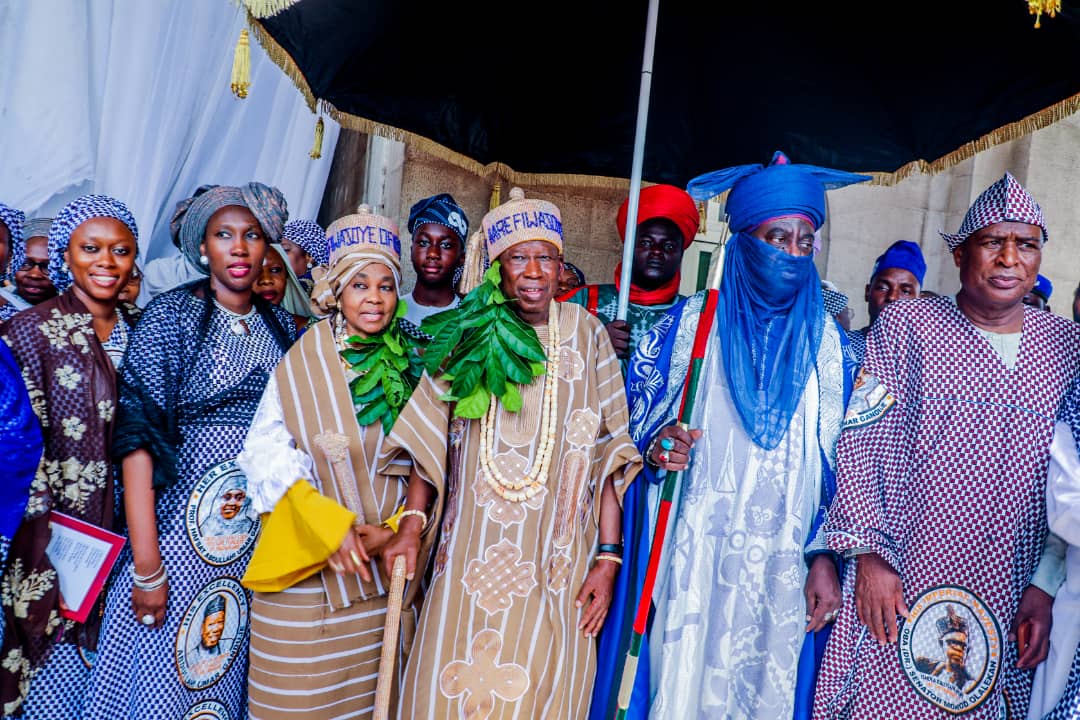 Olubadan Crowned Governor Ganduje, Wife With Chieftaincy Titles in Ibadan.