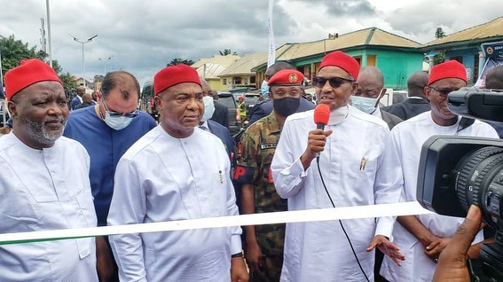 Buhari visits Imo to Commission Projects amid IPOB sit-at-home order 