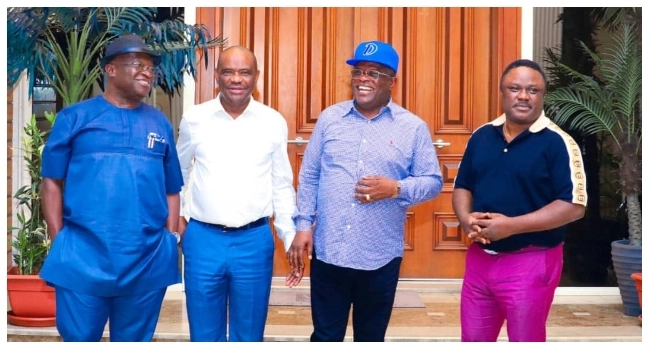 2 APC Governors Visit Wike In Port Harcourt Amid PDP Crisis