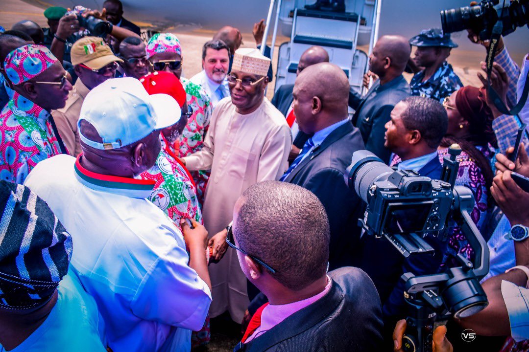 2023: Atiku arrives in Edo for Presidential Campaign