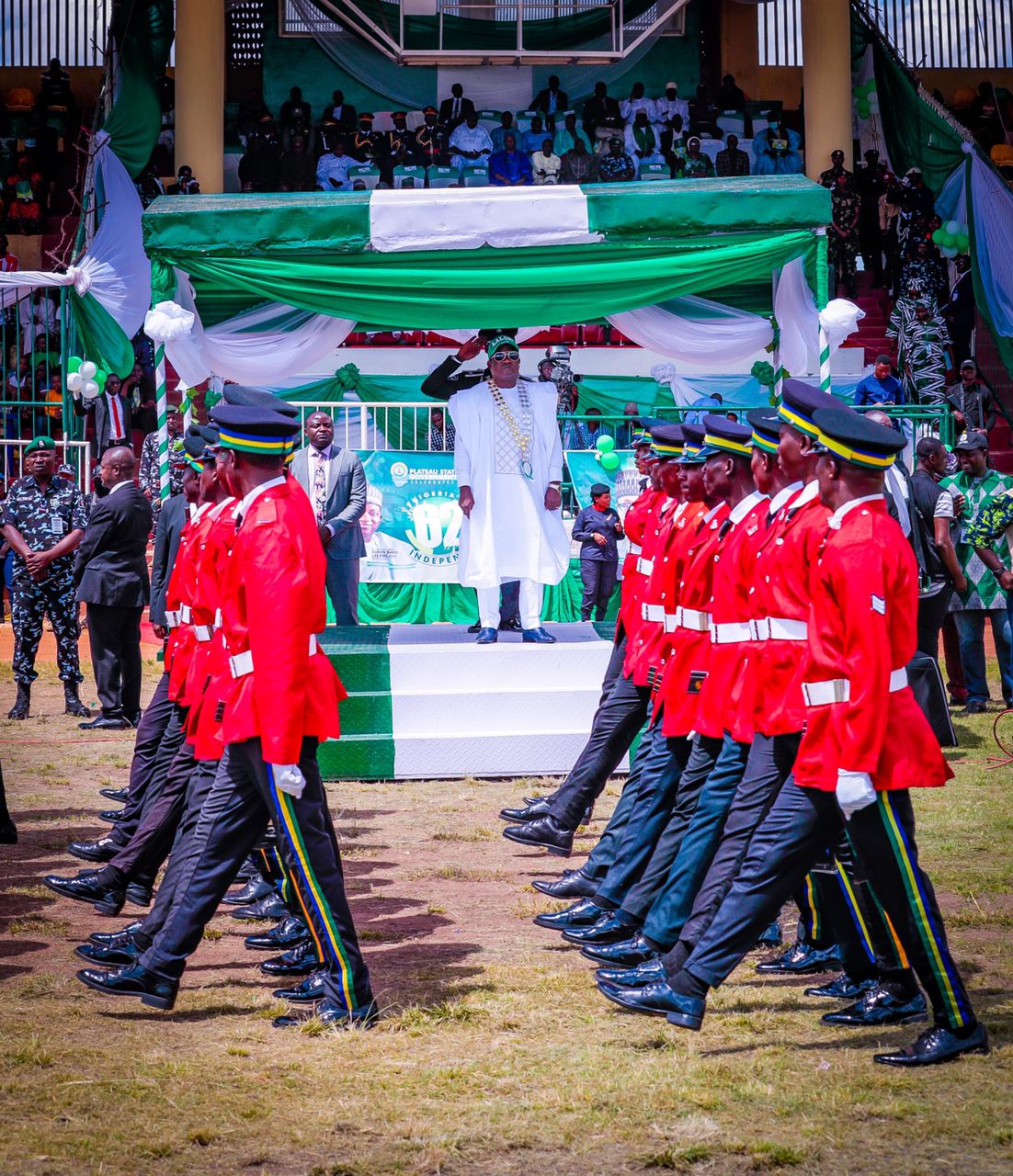 Governor Lalong Reviews Independence Parade, Charges Nigerians To Strengthen Diversity For National Development