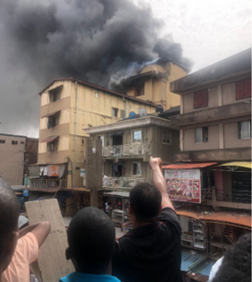 Fire guts five-storey building at Balogun market