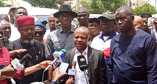 NLC Officials Storm LP Secretariat In Solidarity With Abure