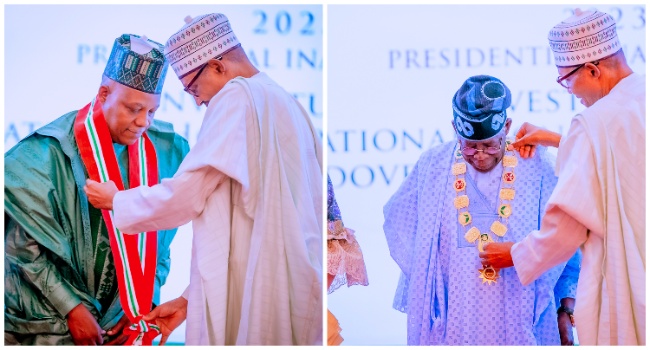Buhari Confers GCFR, GCON Titles On Tinubu, Shettima