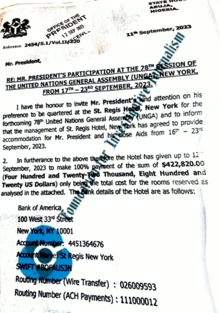 Tinubu’s Lavish Expenditure on UNGA Hotel Room Raises Eyebrows