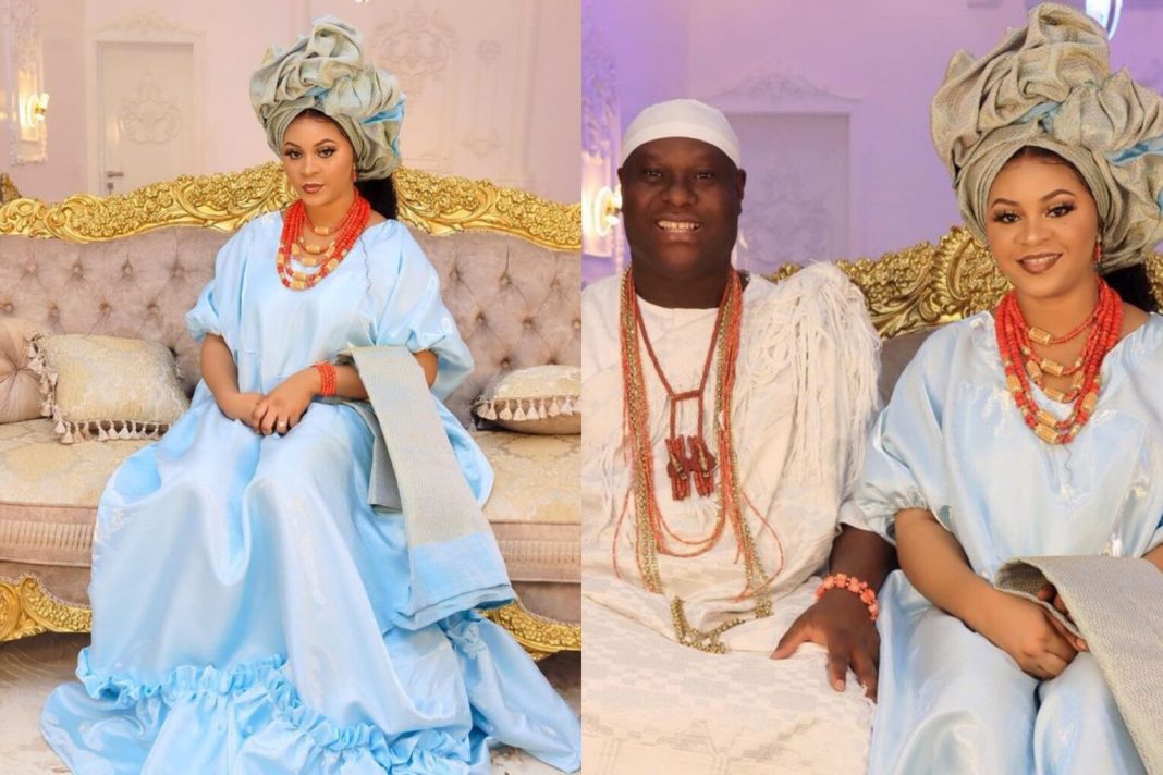 Olori Tobi Phillips Celebrates First Wedding Anniversary with Ooni of Ife