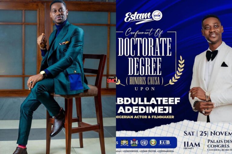 Nollywood Actor Lateef Adedimeji to Receive Honorary ‘Doctor of Philosophy’ Degree from Estam University
