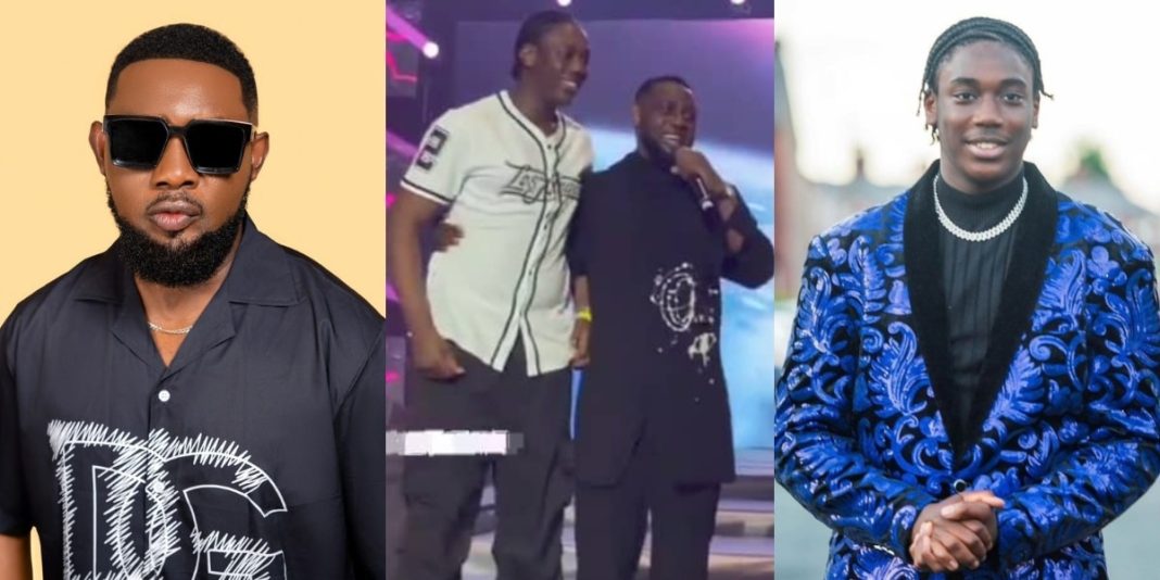 AY Makun unveils son on stage, addresses speculations of having a child outside wedlock