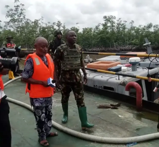 Navy seizes 3 barges, arrest seven suspected oil thieves in Bayelsa