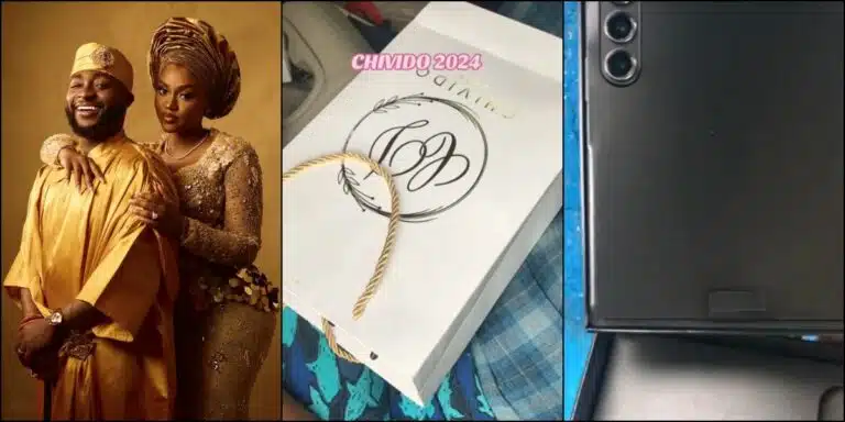 Chivido: Davido Allegedly Includes Samsung Galaxy Z Fold Phones in Wedding Invitations