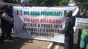 APC Supporters Protest at DSS Headquarters, Demand Investigation into Minister’s Alleged Links to Bandits