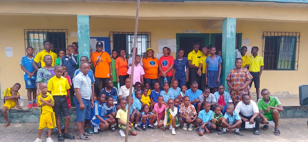 WOMAN celebrates with children with special needs in Bayelsa