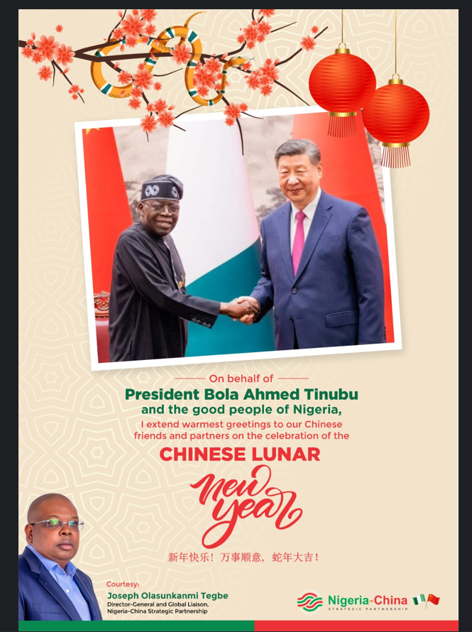 2025 Lunar New Year: Tegbe Extends  Nigeria’s Warm Greetings to China