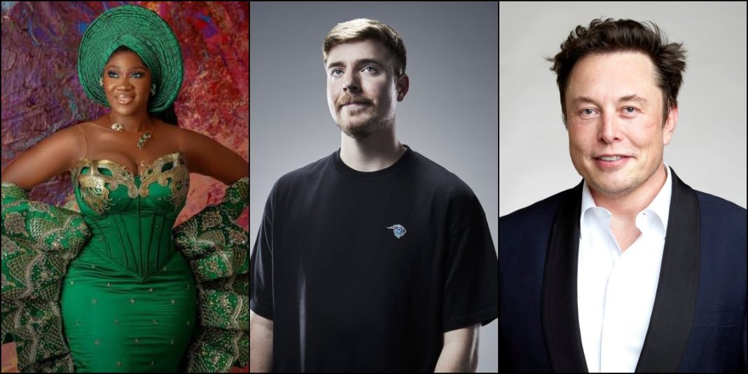 Mercy Johnson Reacts as Elon Musk and Mr Beast Reveal Their Earnings