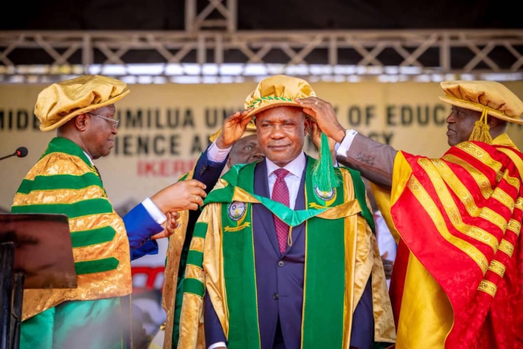 Ekiti University Confers Honorary Doctorate on Gov Mbah