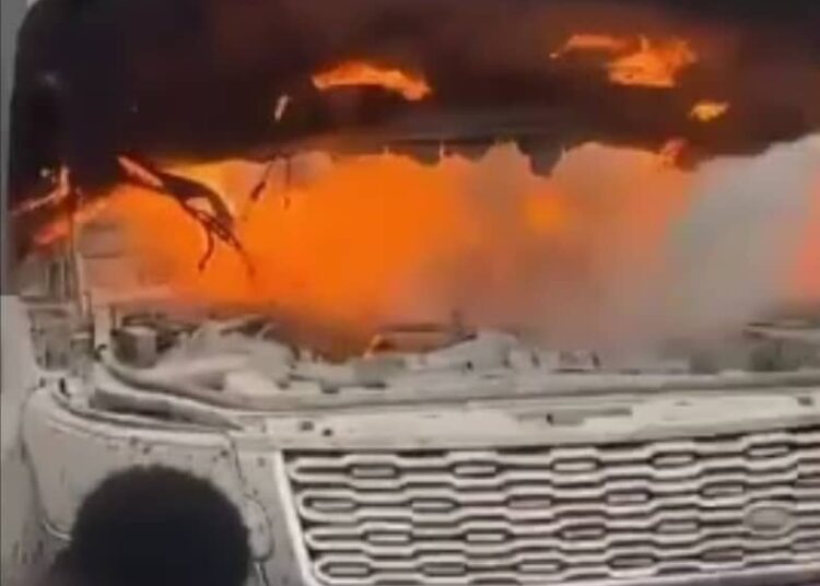 Darey Art Alade, Wife Deola Escape Unharmed as Car Goes Up in Flames on 3rd Mainland Bridge