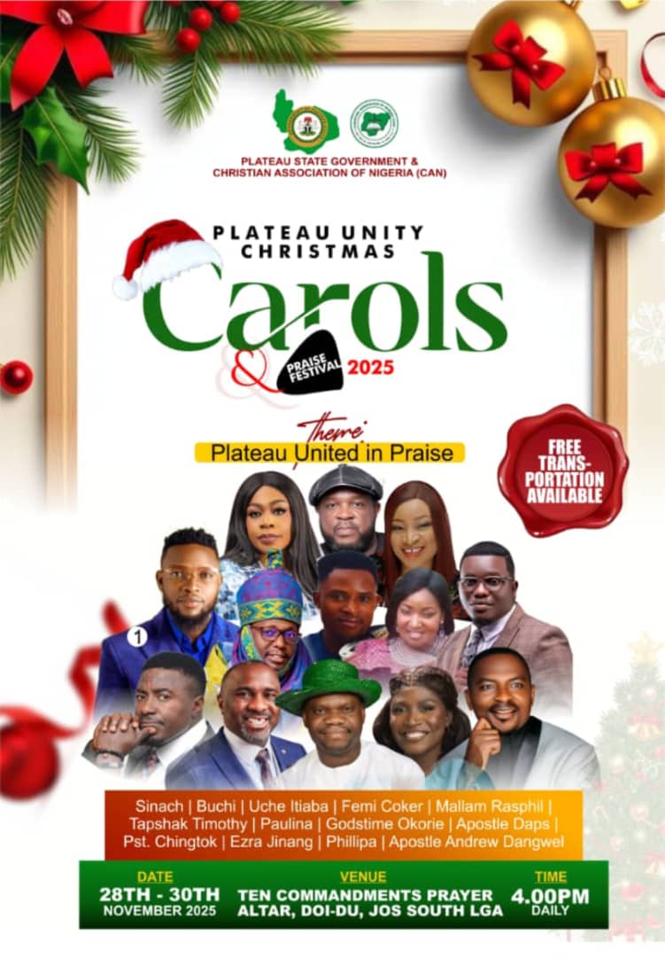 Plateau Government Completes Preparations for 2025 Unity Christmas Carols and Praise Festival
